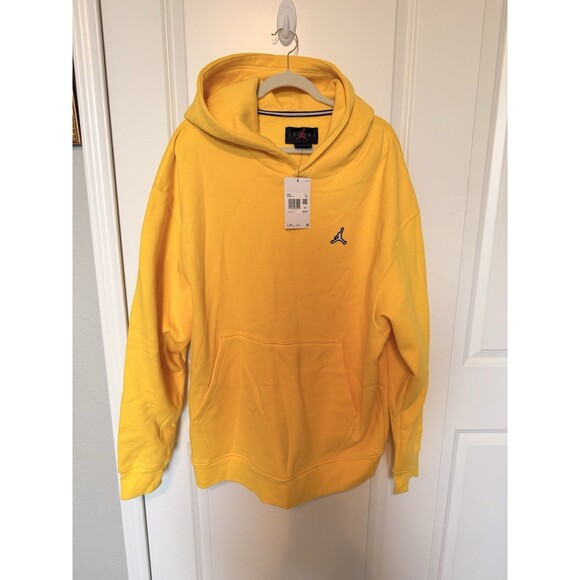 Jordan Mens Fleece Pullover Hoodie Yellow XXL - Picture 1 of 5